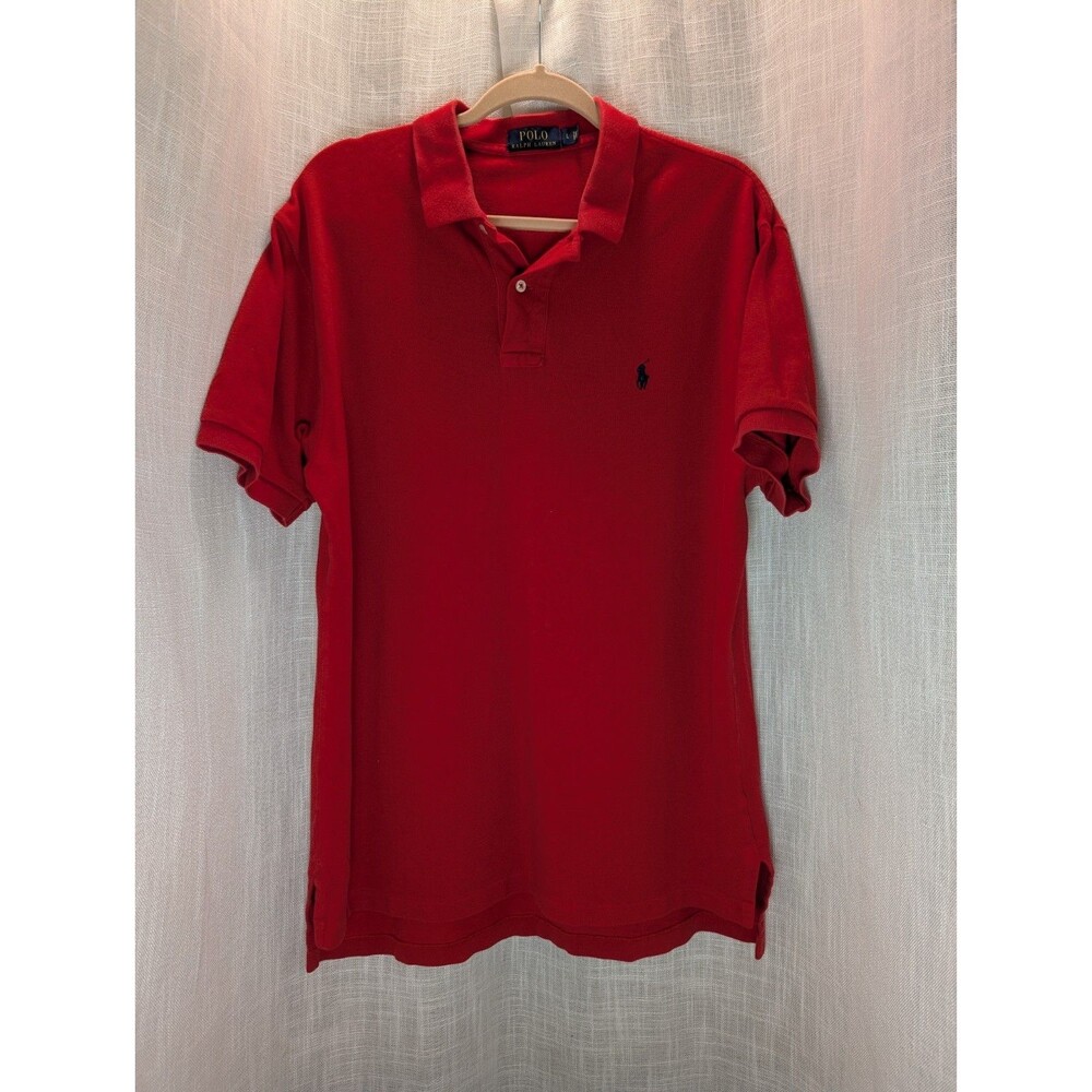 Vintage Polo Ralph Lauren Shirt Men's Large Red Short Sleeve Pony Logo